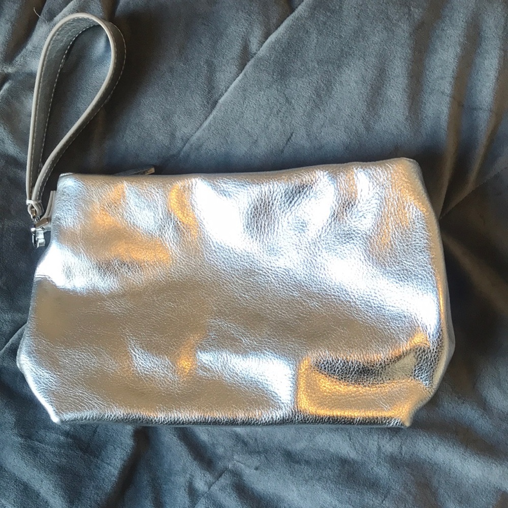 Silver handheld purse